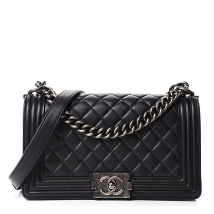Chanel Lambskin Quilted Medium Boy Flap Black 1 of 11