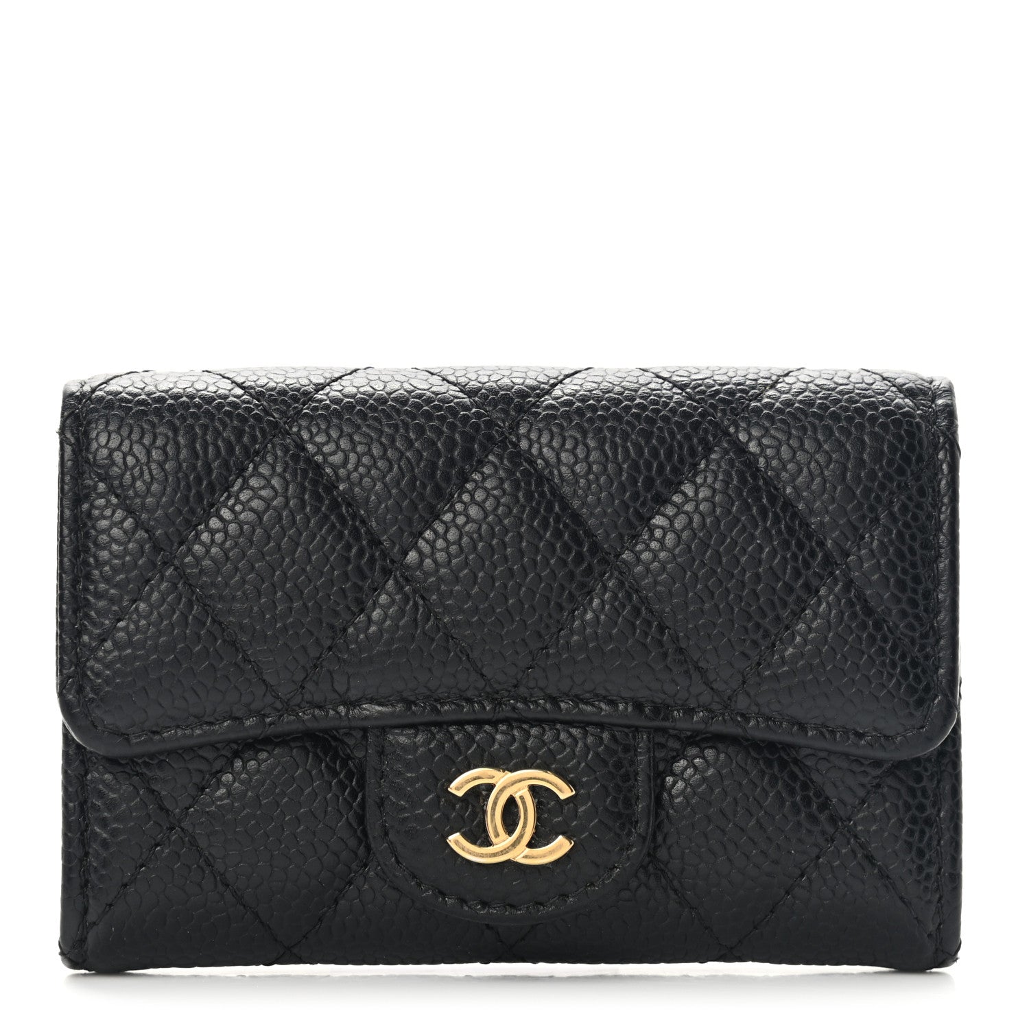 Chanel Caviar Quilted Flap Card Holder Black 1 of 12