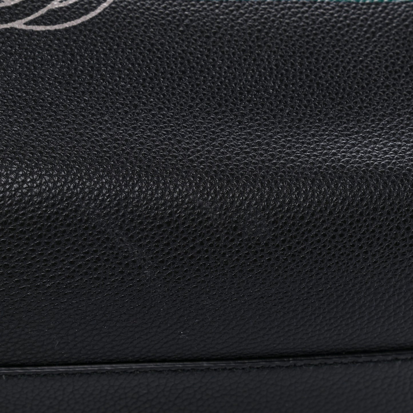 Grained Calfskin Logo Duffle Bag Black