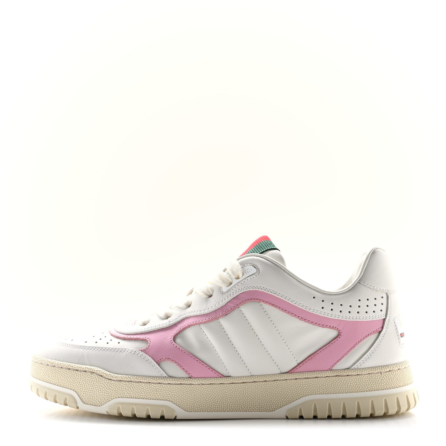 Gucci Calfskin Womens Re-Web Sneakers 39 White Pink 1 of 9