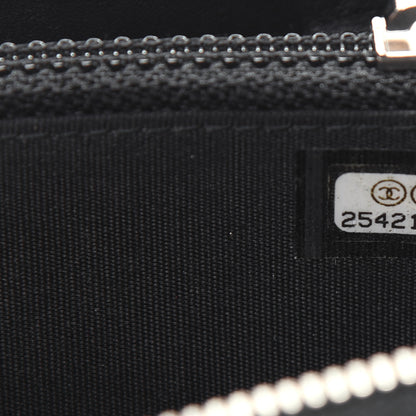 Chanel Lambskin Camellia Studded Large Gusset Zip Around Wallet Black 10 of 15