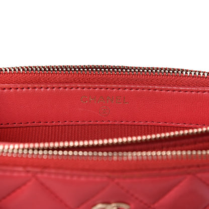 Chanel Lambskin Quilted Small Clutch With Chain Dark Pink 6 of 11