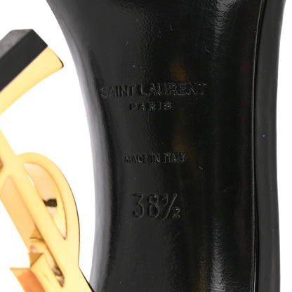 Saint Laurent Patent Calfskin Opyum 110 Sandals 38.5 Black Gold 7 of 17