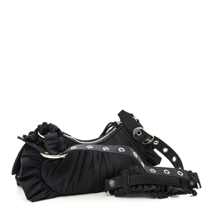 Balenciaga Ruffled Jersey Le Cagole Shoulder Bag XS Black 3 of 10