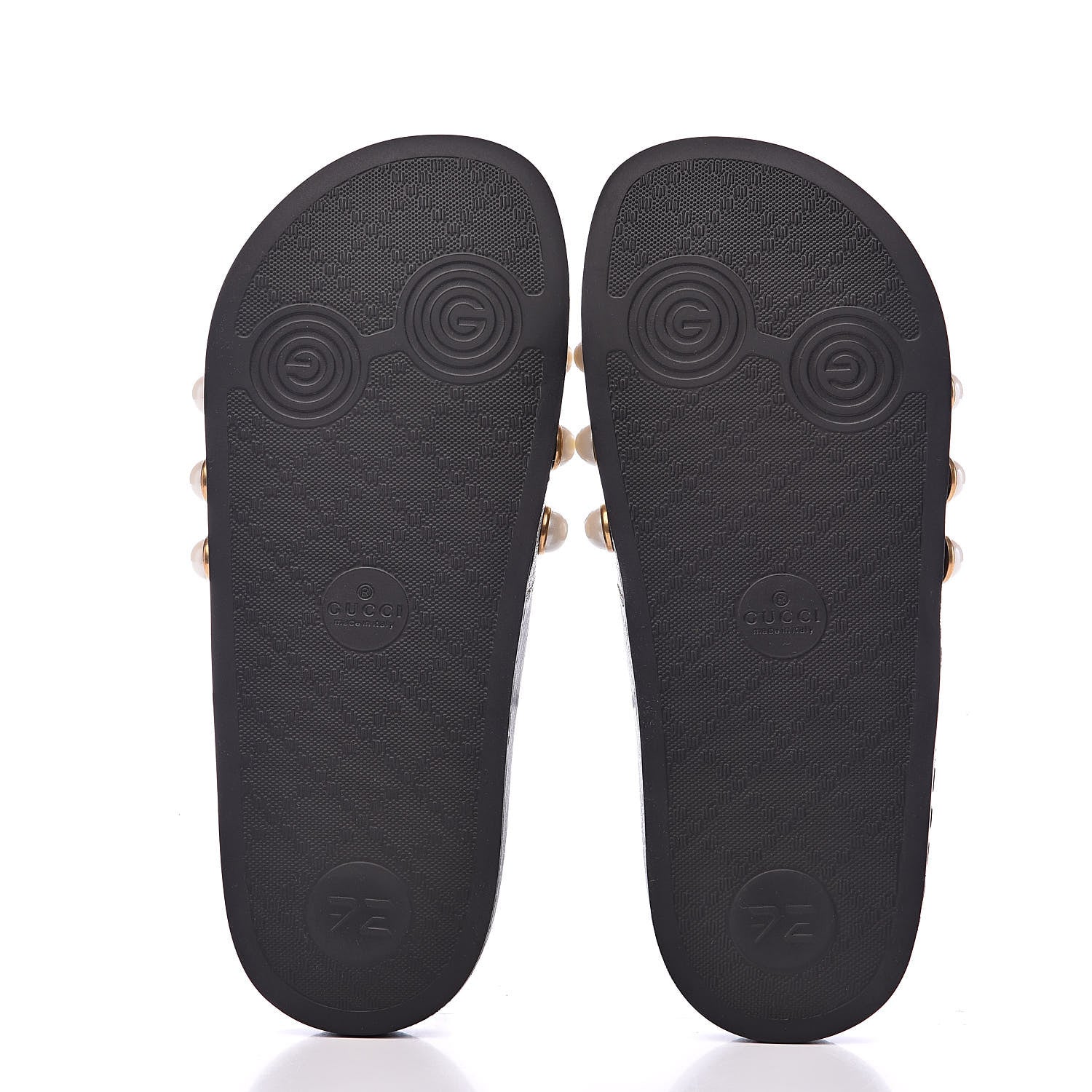 Gucci GG Supreme Monogram Pearls Slide Sandals 36 Beige 6 of 7