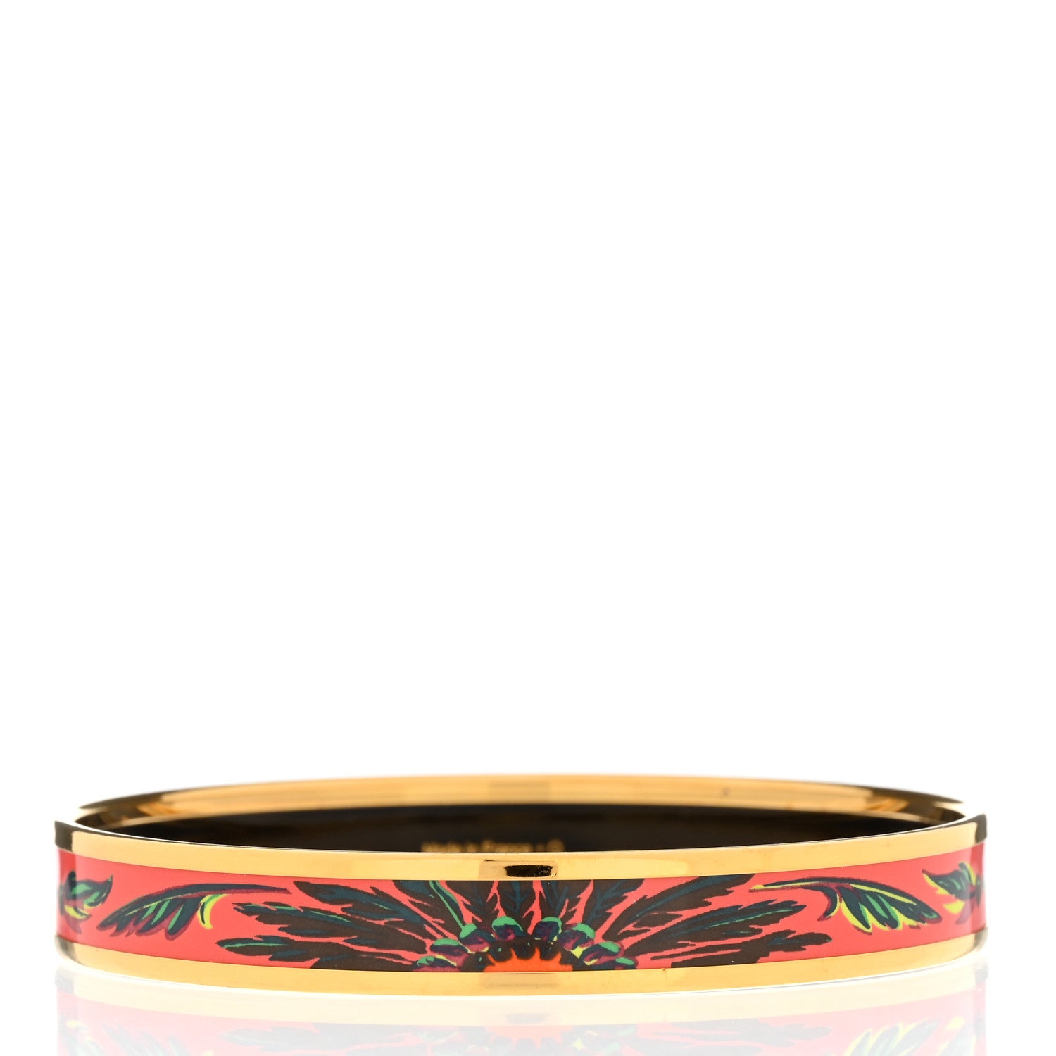 Hermes Enamel Printed Narrow Brazil Bracelet 70 3 of 5