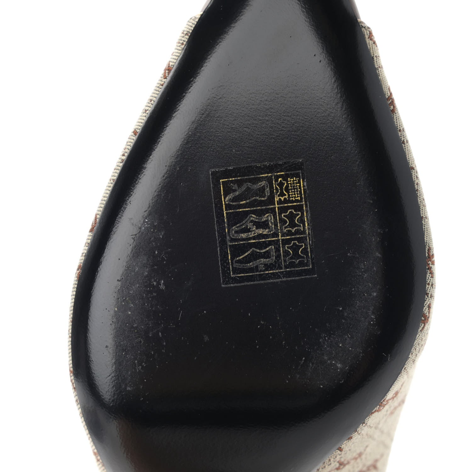 Saint Laurent Silk Blend Monogram Lola Cap Toe Pumps 37 Beige 11 of 11