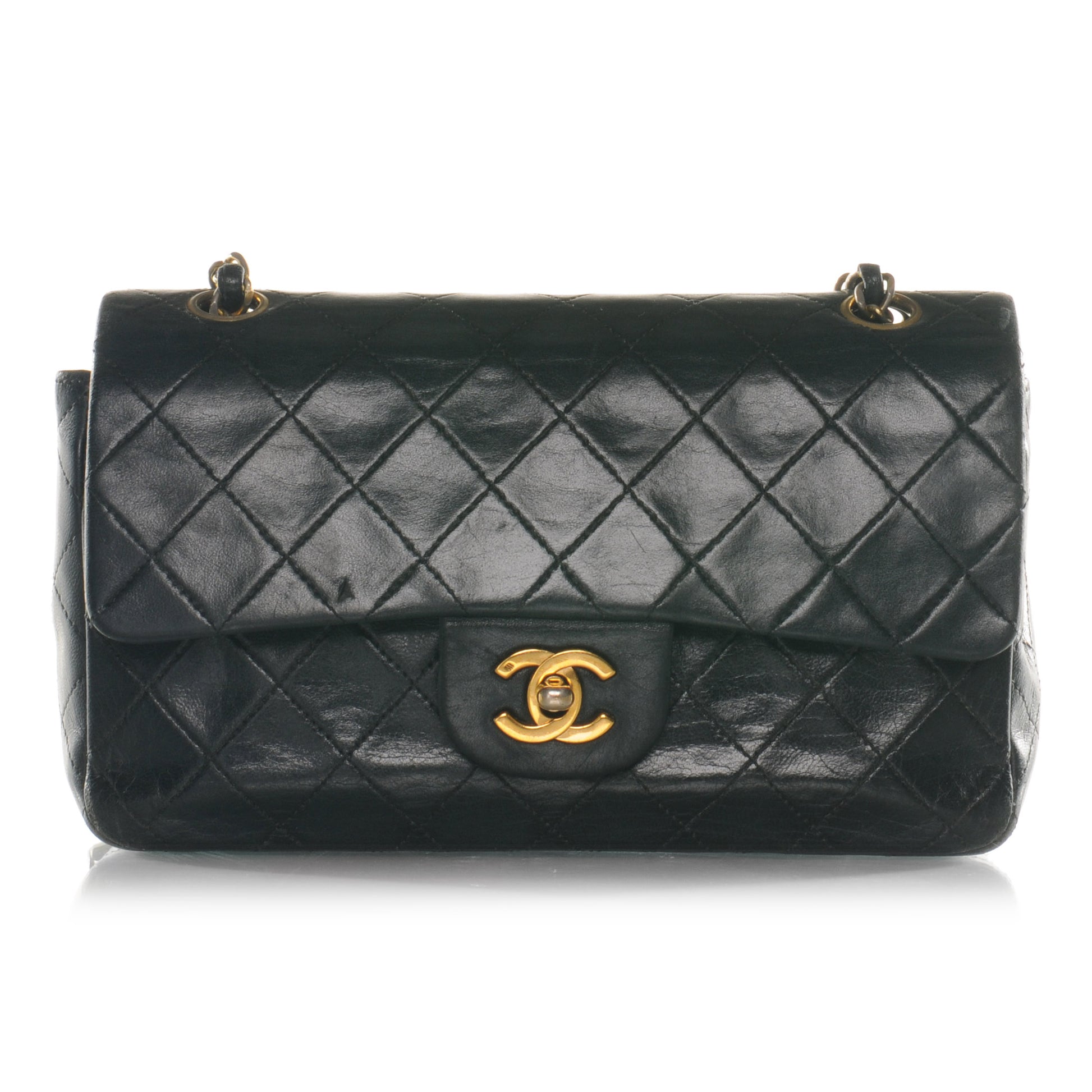 Chanel Lambskin Small Double Flap Navy 1 of 7