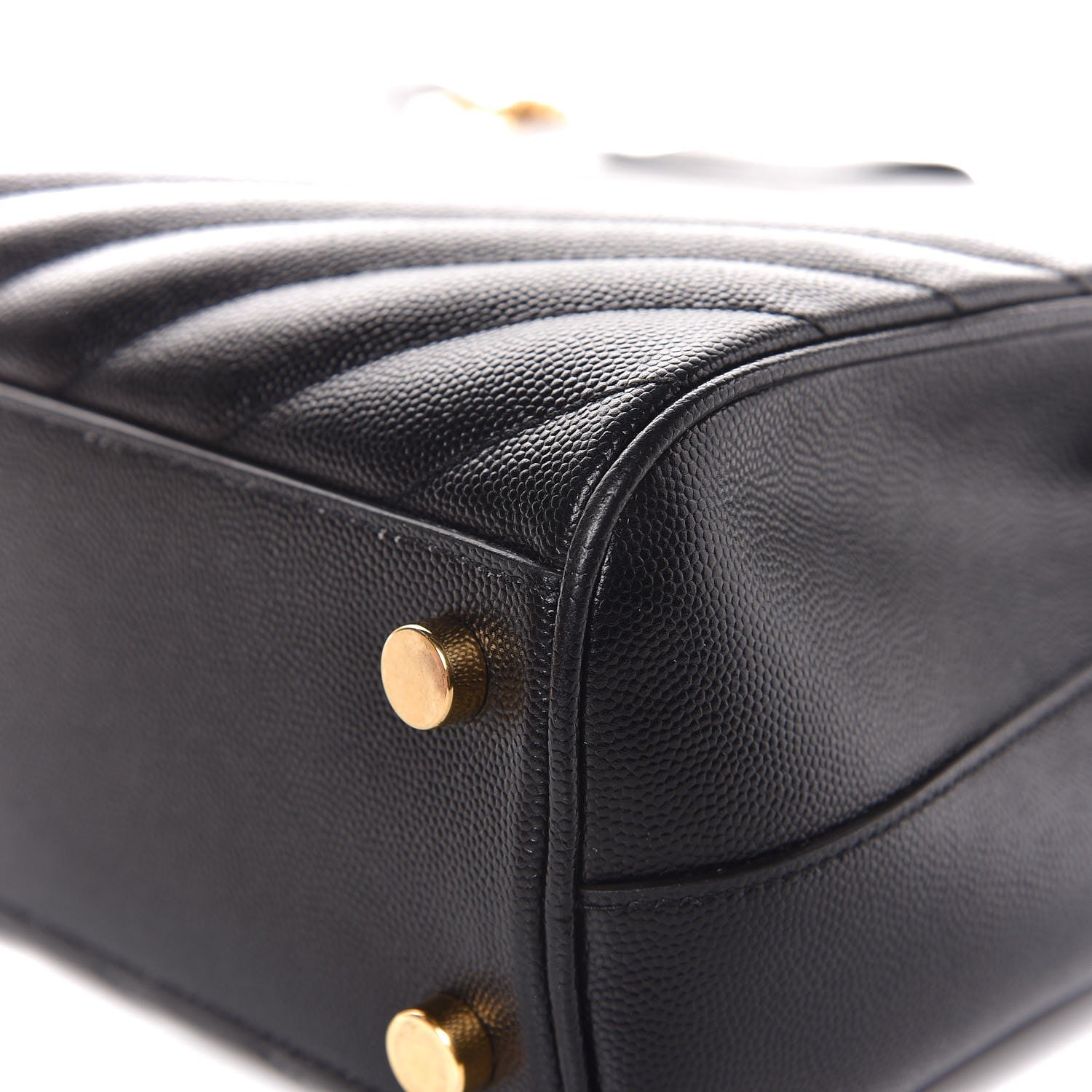Saint Laurent Grain De Poudre Matelasse Chevron Monogram Shopping Bag Black 13 of 13