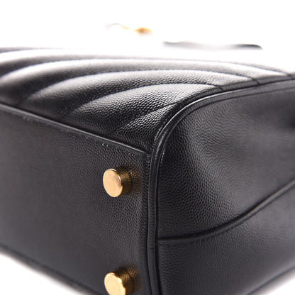 Saint Laurent Grain De Poudre Matelasse Chevron Monogram Shopping Bag Black 13 of 13