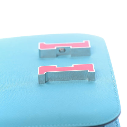 Hermes Epsom Enamel Constance 24 Bleu Du Nord Rouge 15 of 23