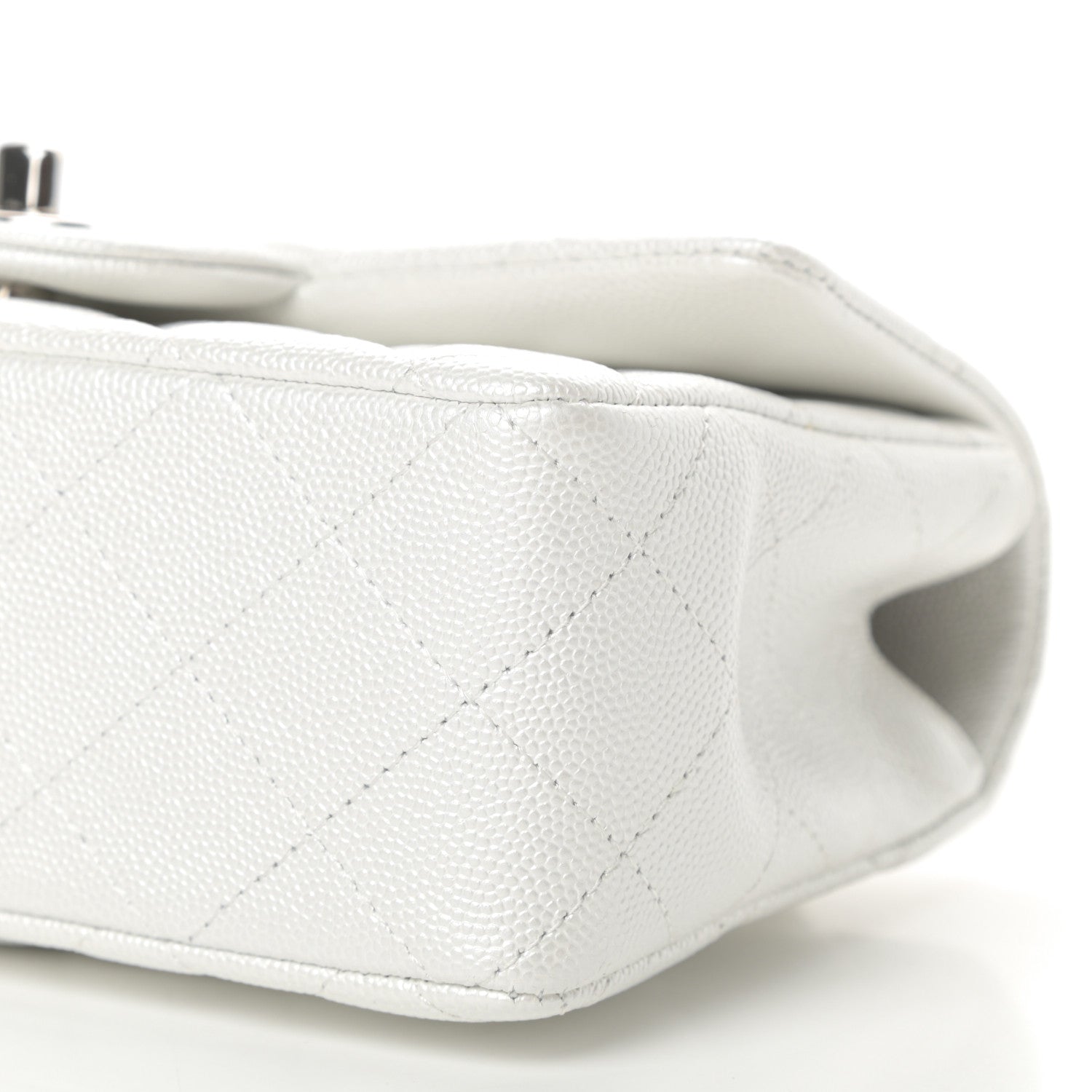 Chanel Iridescent Caviar Quilted Mini Top Handle Rectangular Flap White 7 of 11