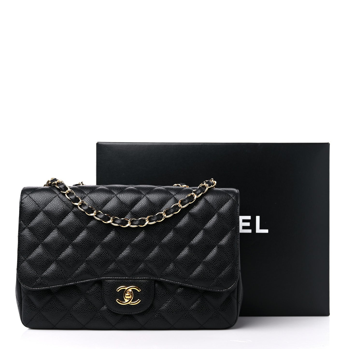 Caviar Quilted Jumbo Single Flap Black