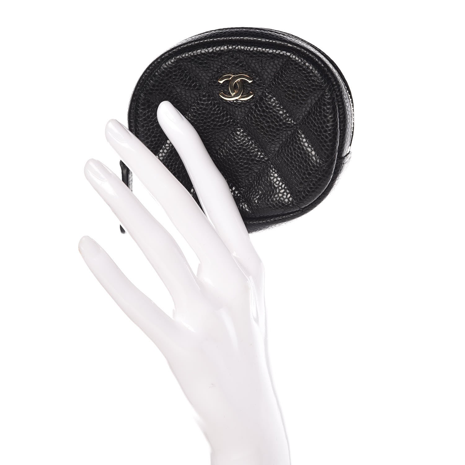 Chanel Caviar Quilted Zip Around Classic Coin Purse Black 2 of 8
