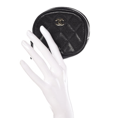 Chanel Caviar Quilted Zip Around Classic Coin Purse Black 2 of 8