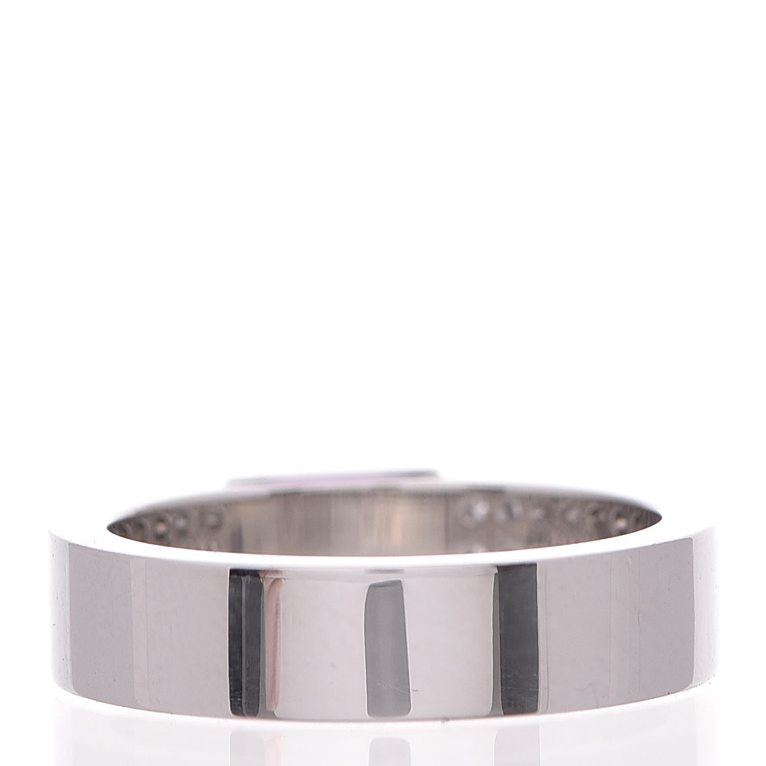 Gucci 18K White Gold Amethyst Diamond Band Ring 53.5 6.5 3 of 7