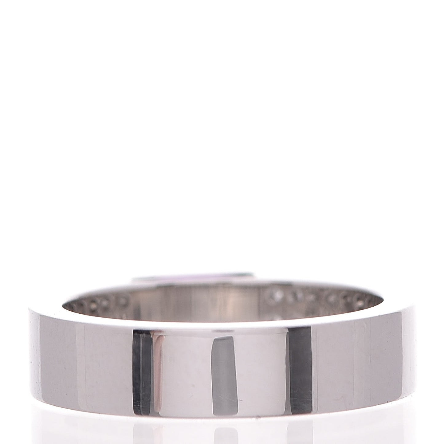 18K White Gold Amethyst Diamond Band Ring 53 6.25