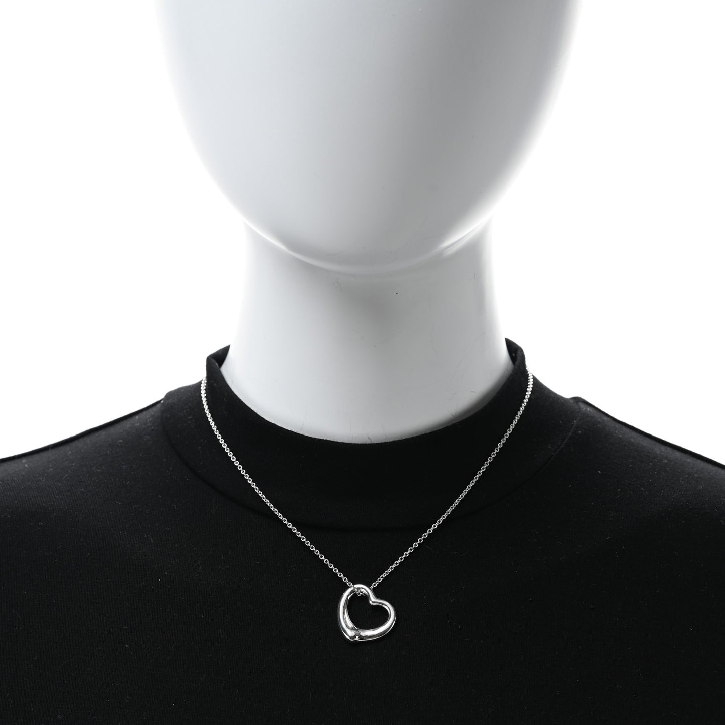 Sterling Silver 22mm Elsa Peretti Open Heart Pendant Necklace