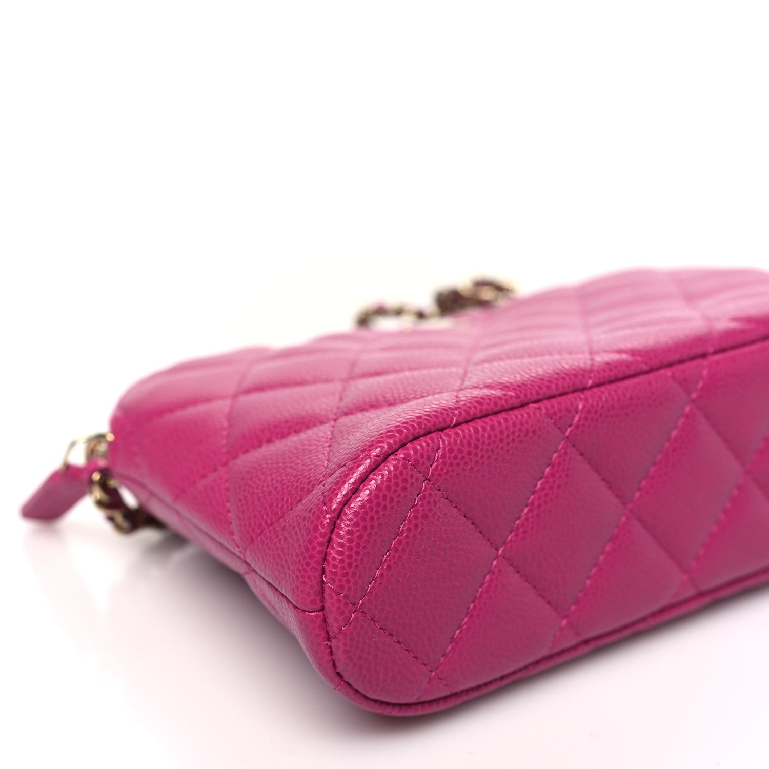 Chanel Caviar Quilted Classic Clutch With Chain Fuchsia 10 of 12