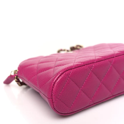 Chanel Caviar Quilted Classic Clutch With Chain Fuchsia 10 of 12