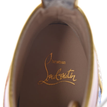 Christian Louboutin Metallic Lurex Suede Patent Womens Superball Star Flat Sneakers 36 Multicolor 8 of 12