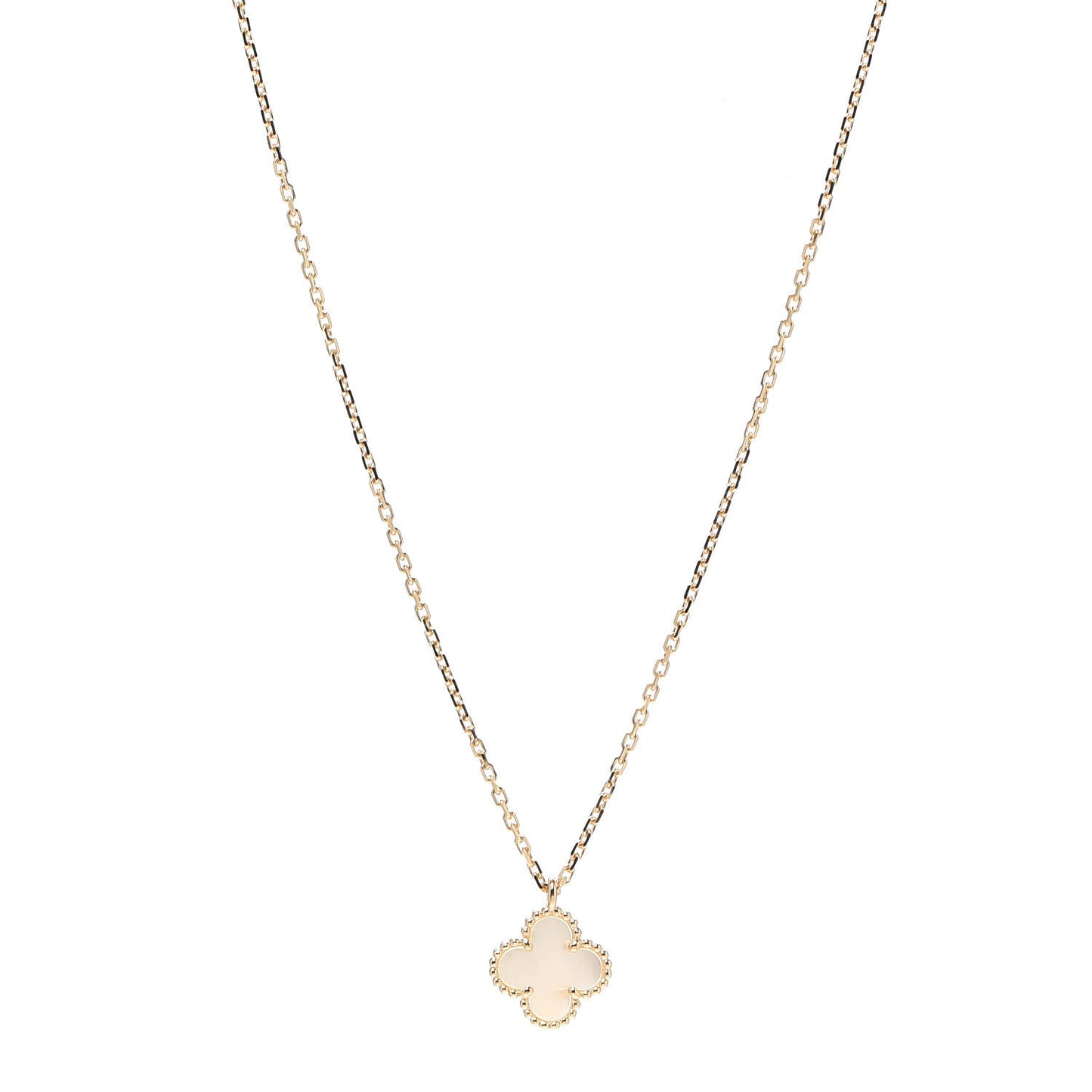 18K Yellow Gold Mother of Pearl Sweet Alhambra Pendant Necklace