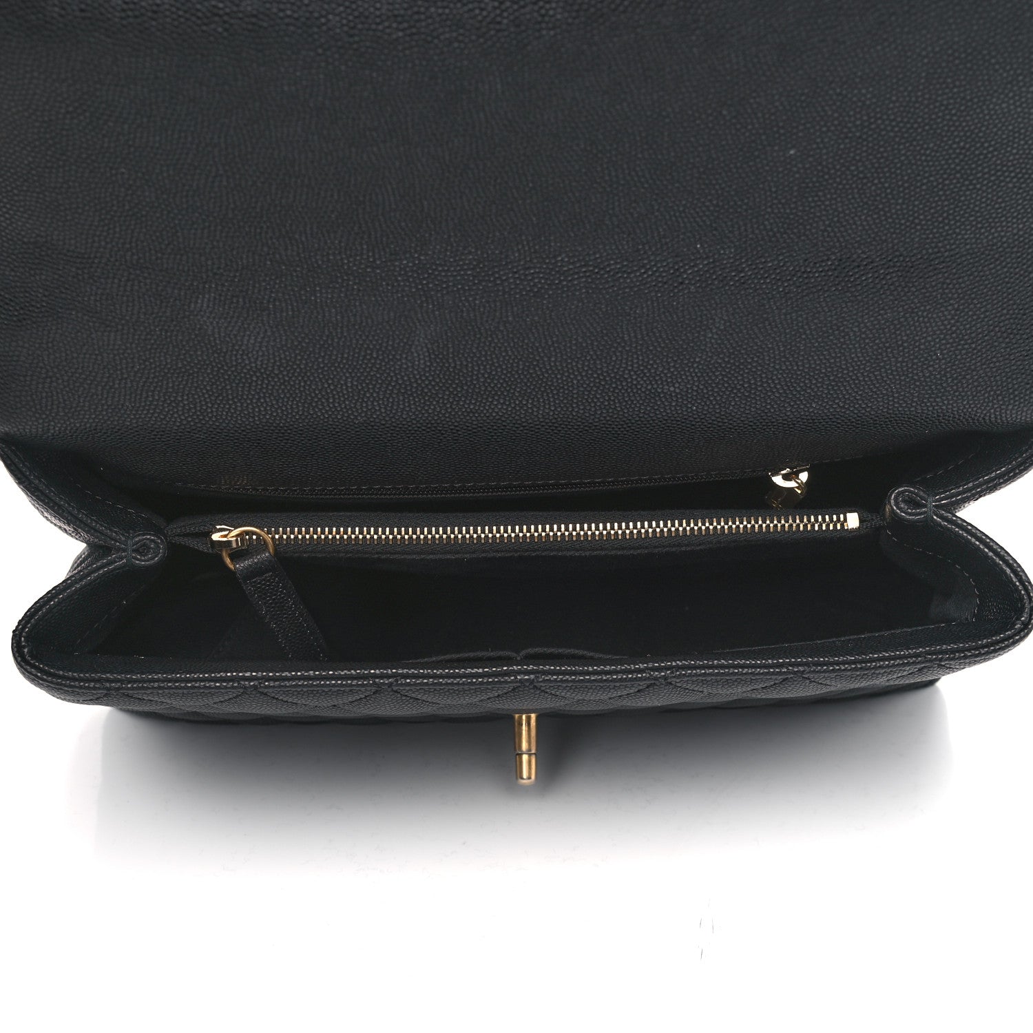 Chanel Caviar Lizard Embossed Quilted Small Coco Handle Flap Black 5 of 5