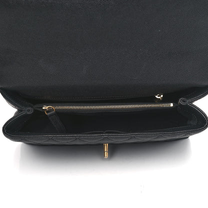 Chanel Caviar Lizard Embossed Quilted Small Coco Handle Flap Black 5 of 5