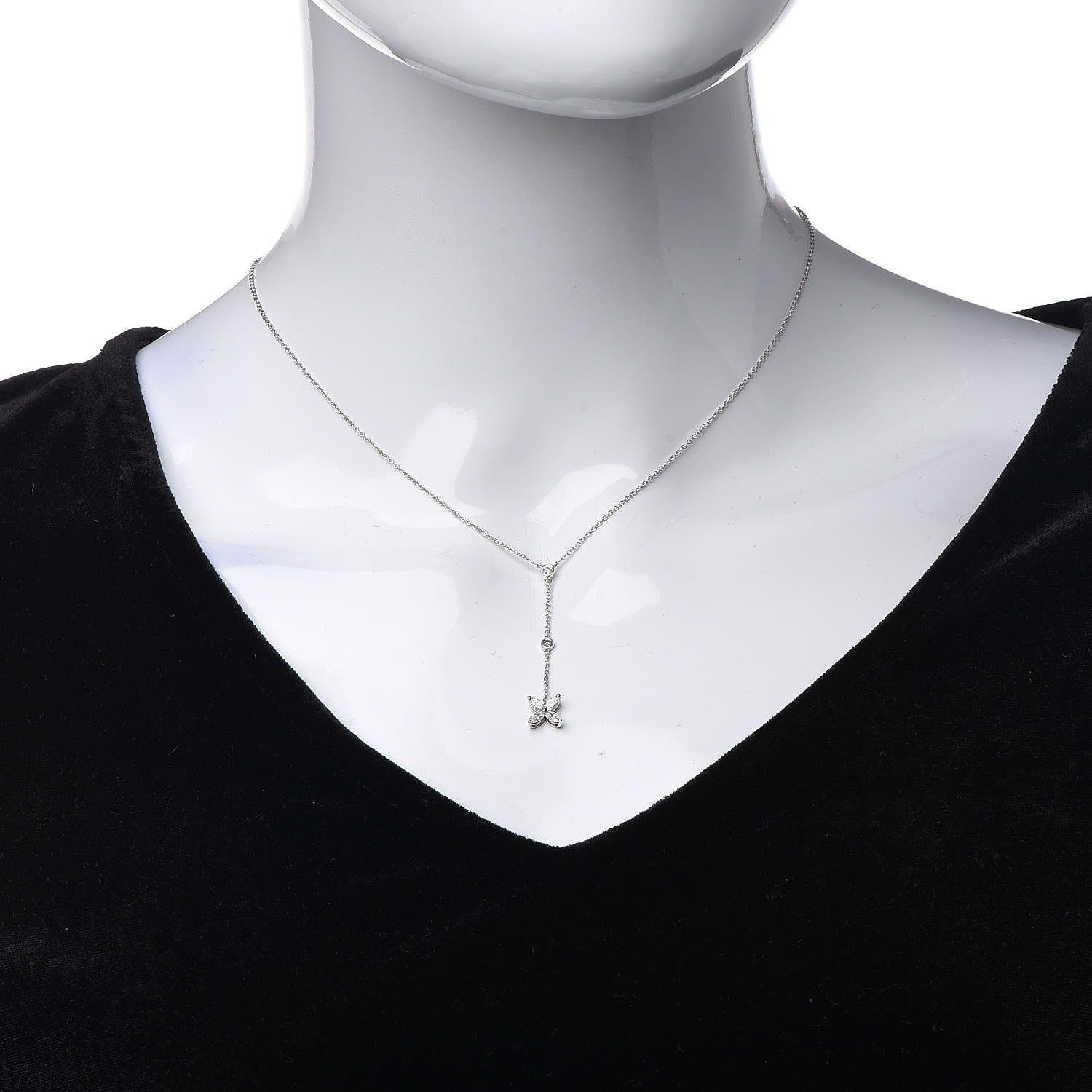 Tiffany Platinum Diamond Victoria Lariat Necklace 2 of 7