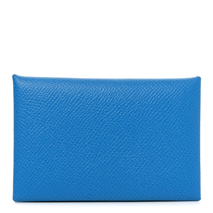 Hermes Epsom Calvi Card Case Bleu Zanzibar 1 of 7