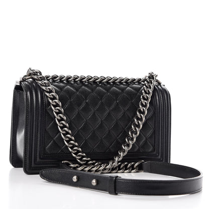 Chanel Caviar Quilted Medium Boy Flap Black 3 of 11