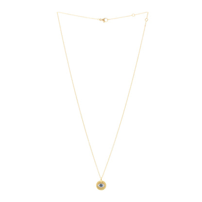 David Yurman 18K Yellow Gold Blue Sapphire Diamond Evil Eye Necklace 3 of 5