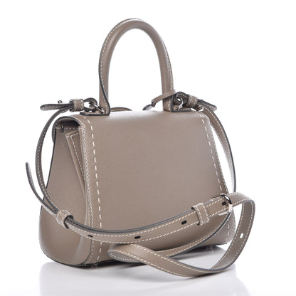 Delvaux Grained Rodeo Calfskin Surpique Mini Brillant Satchel Tourterelle Ivory 3 of 8