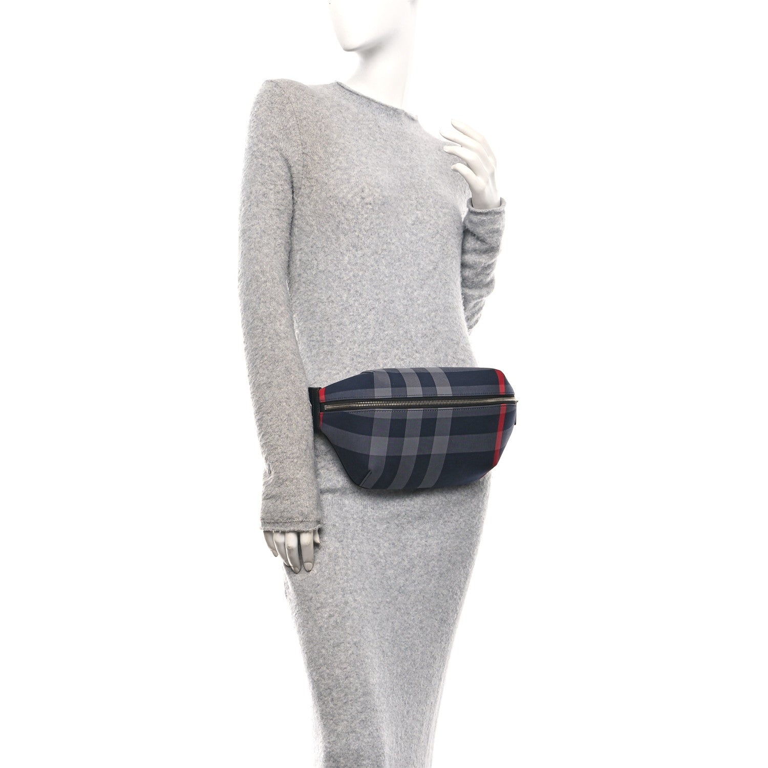 Burberry House Check Sonny Bum Bag Navy Grey 2 of 9