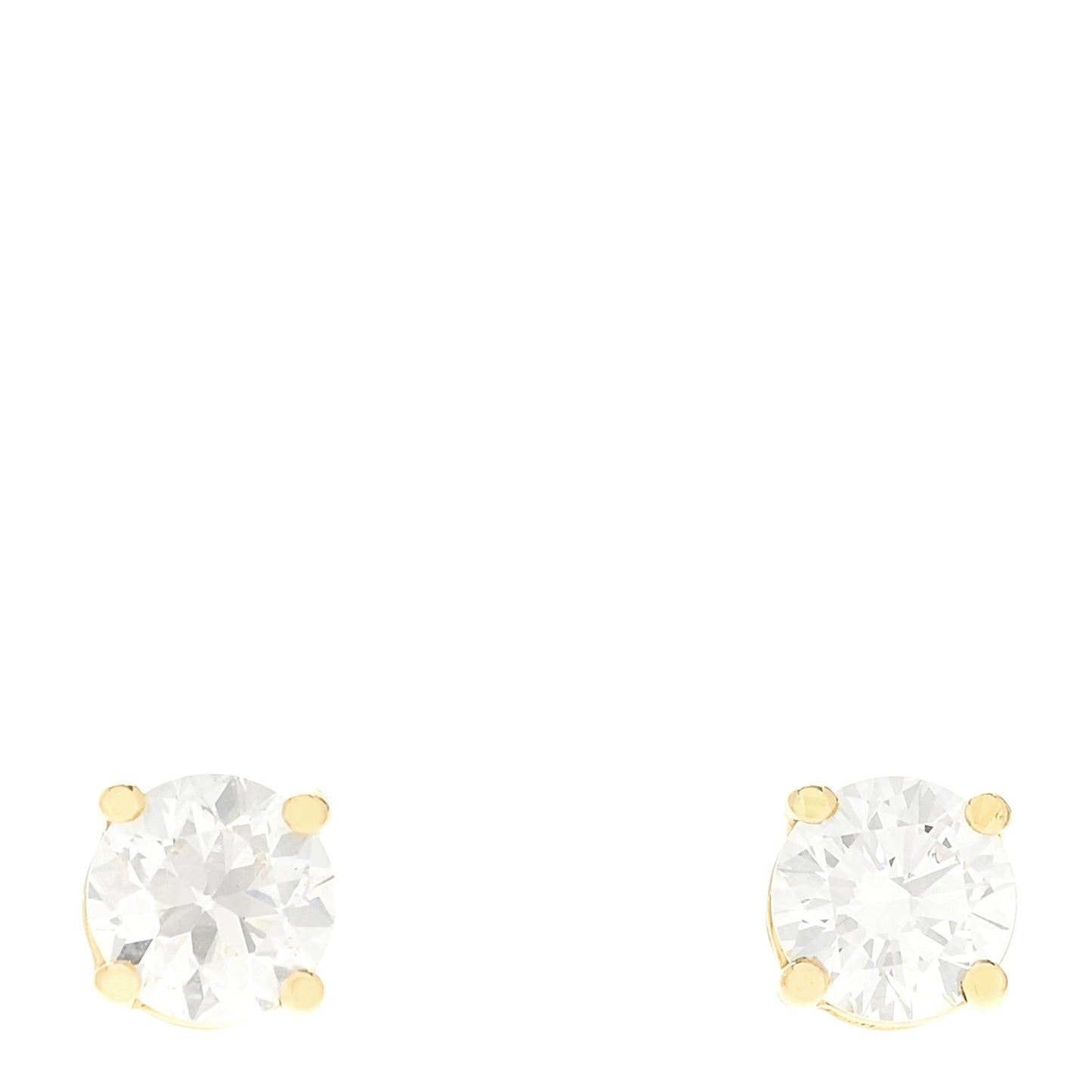 PARKER & WEST 18K Yellow Gold Diamond 2.42ctw Solitaire Stud Earrings