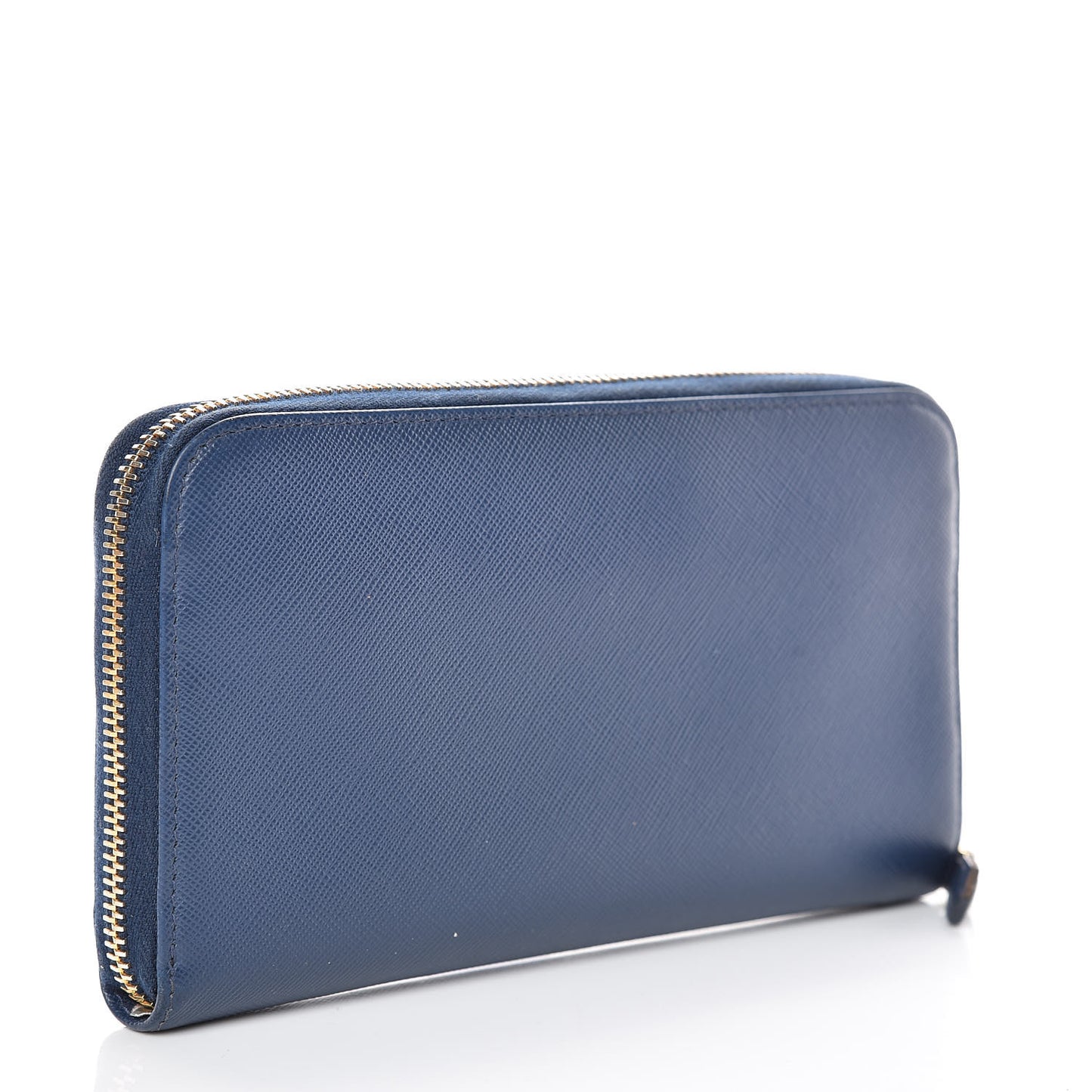Saffiano Triangle Zip Around Wallet Blue
