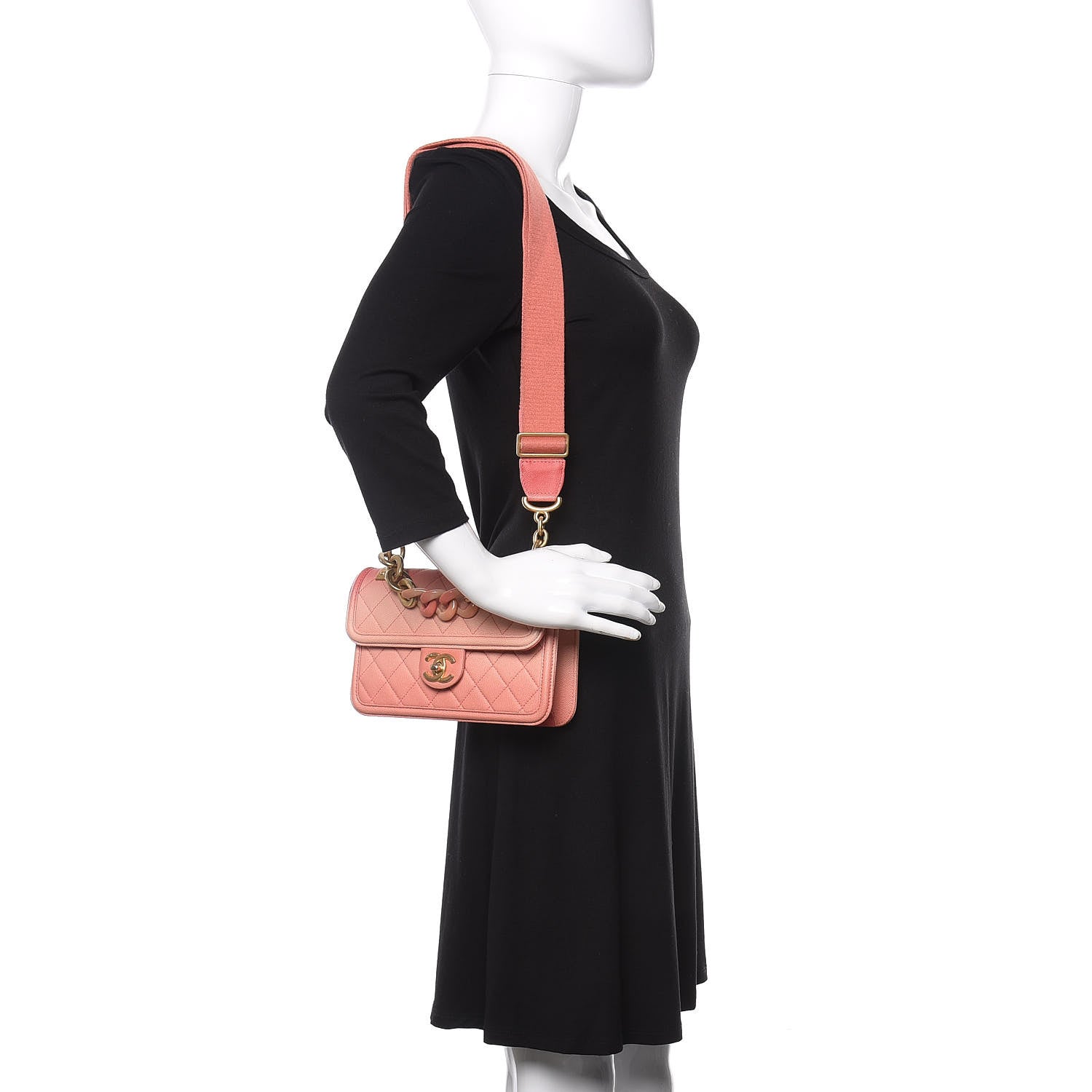 Chanel Caviar Quilted Small Sunset On The Sea Flap Coral 2 of 10