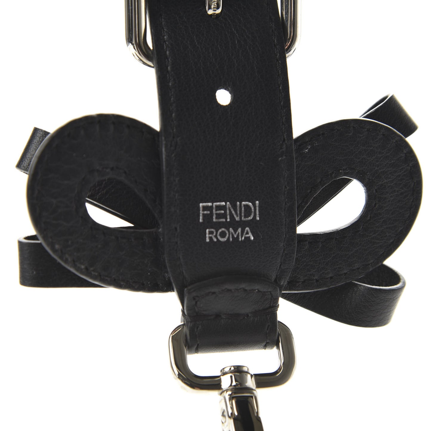 Vitello Dolce Bow Mini Strap You Black