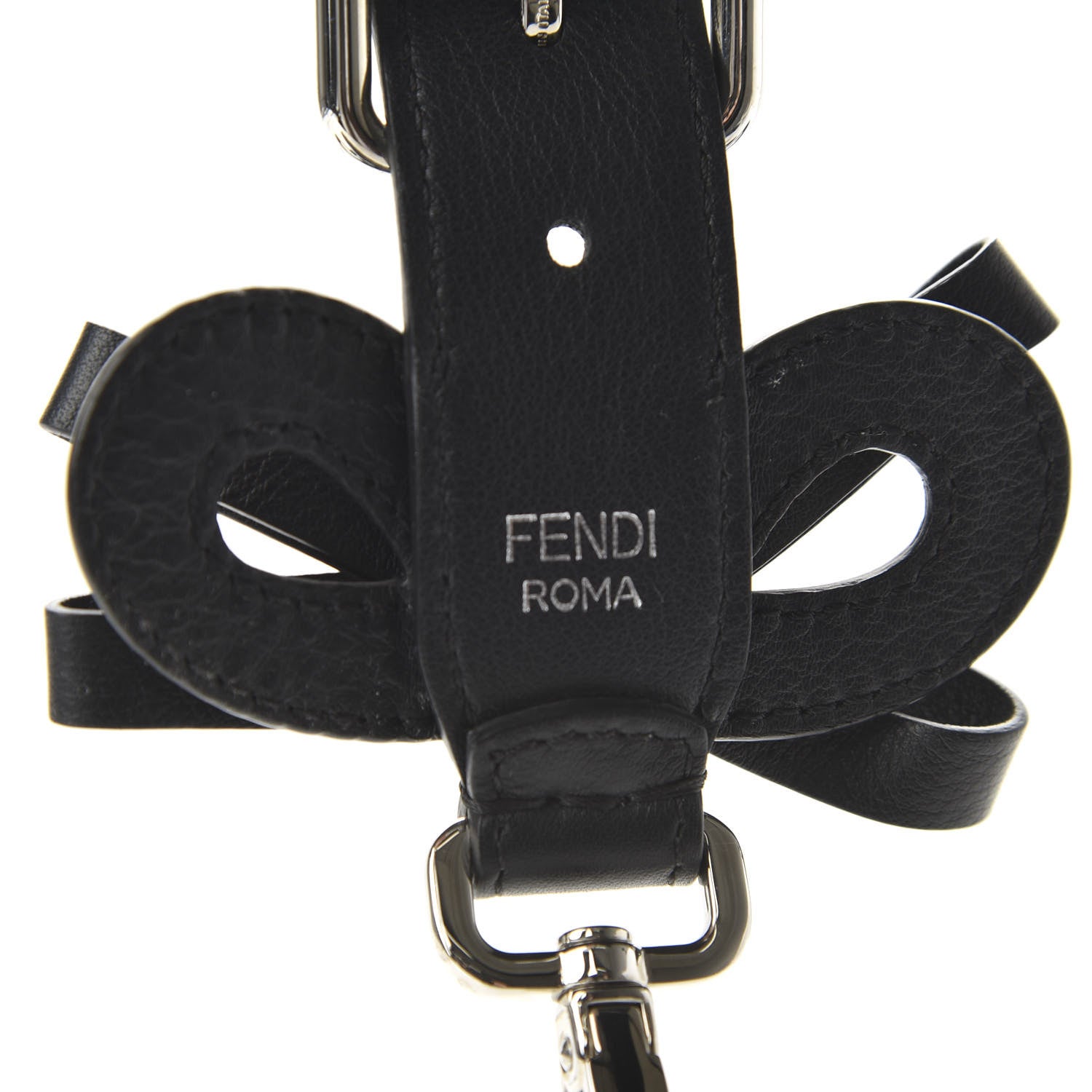 Fendi Vitello Dolce Bow Mini Strap You Black 3 of 6