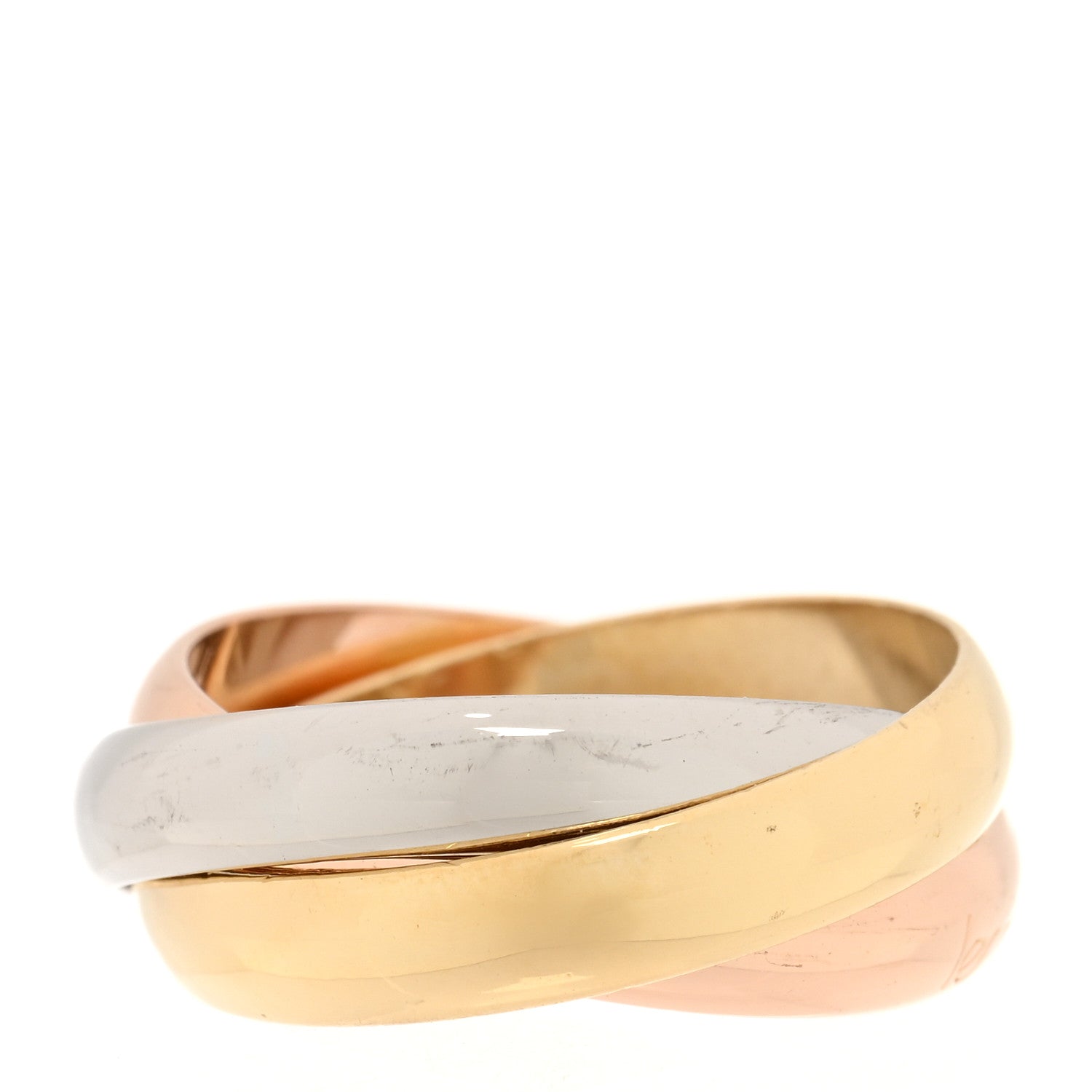 Cartier 18K Pink Yellow White Gold Classic Les Must De Cartier Trinity Ring 51 5.75 3 of 4