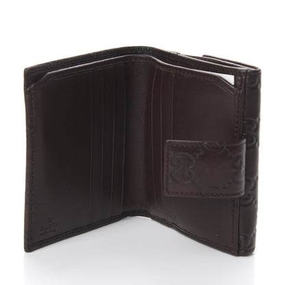 Gucci Guccissima Metal Bar French Flap Wallet Dark Chocolate 4 of 5