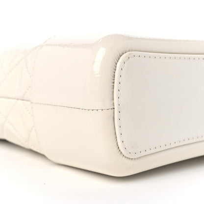 Chanel Patent Goatskin Quilted Medium Gabrielle Hobo White 8 of 10