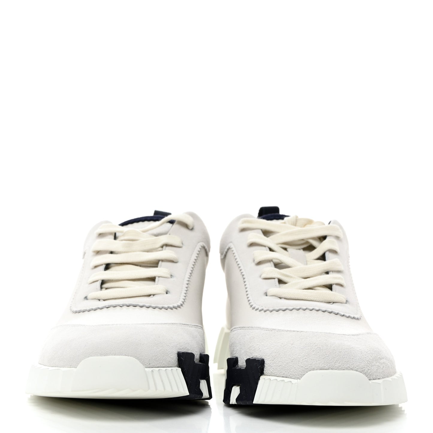 Goatskin Suede Mens Bouncing Sneakers 42 White