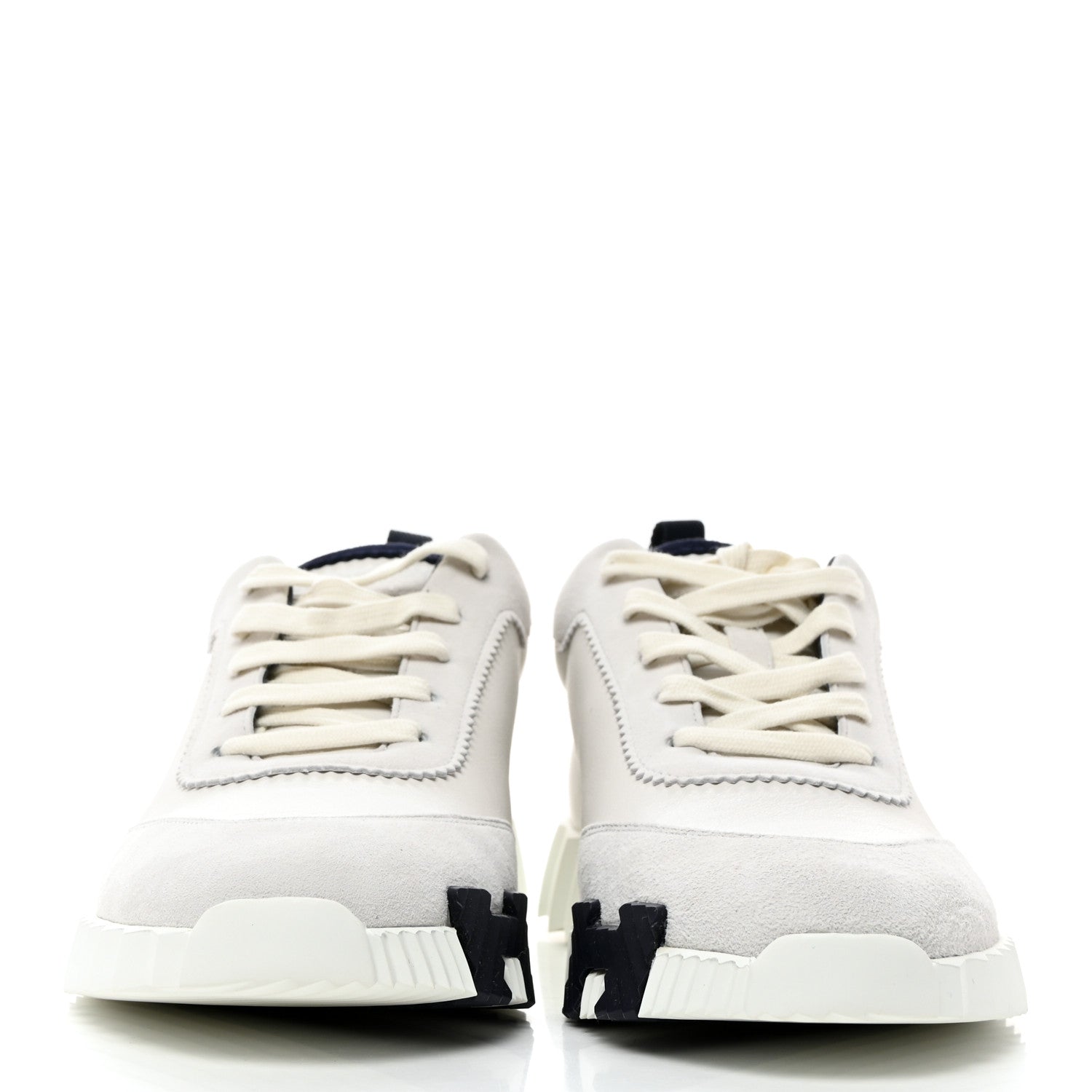Hermes Goatskin Suede Mens Bouncing Sneakers 42 White 2 of 9
