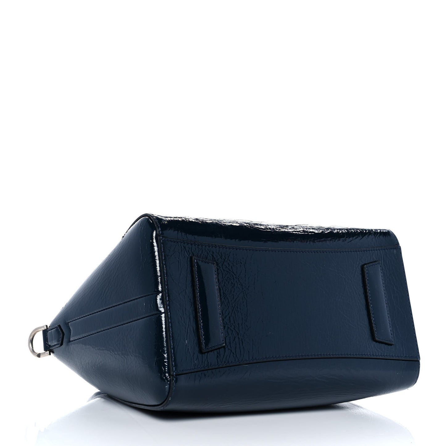 Crinkled Patent Deerskin Small Antigona Deep Blue
