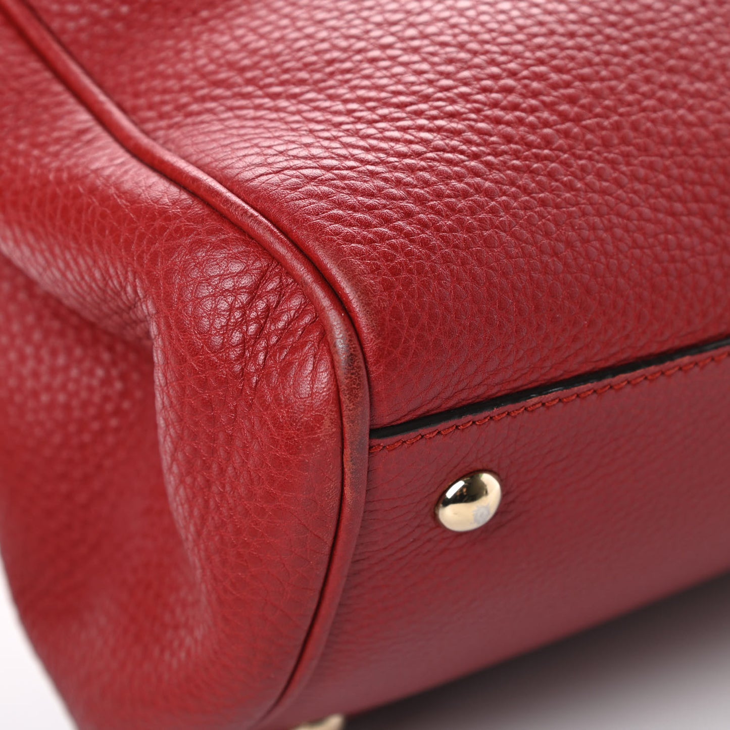 Pebbled Calfskin Medium Bamboo Shopper Tote Red
