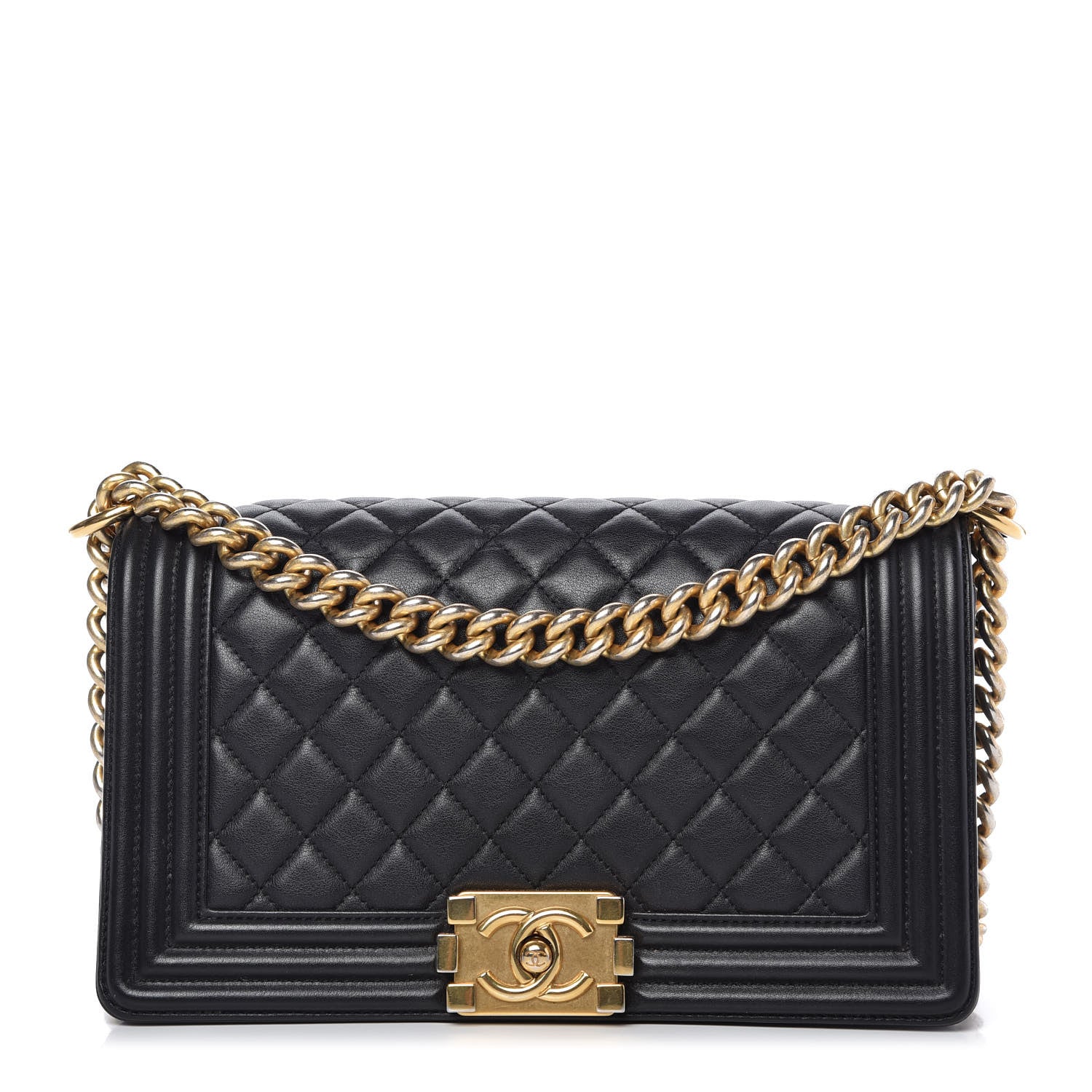 Chanel Lambskin Quilted Medium Boy Flap Black 1 of 10