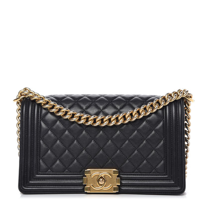 Chanel Lambskin Quilted Medium Boy Flap Black 1 of 10