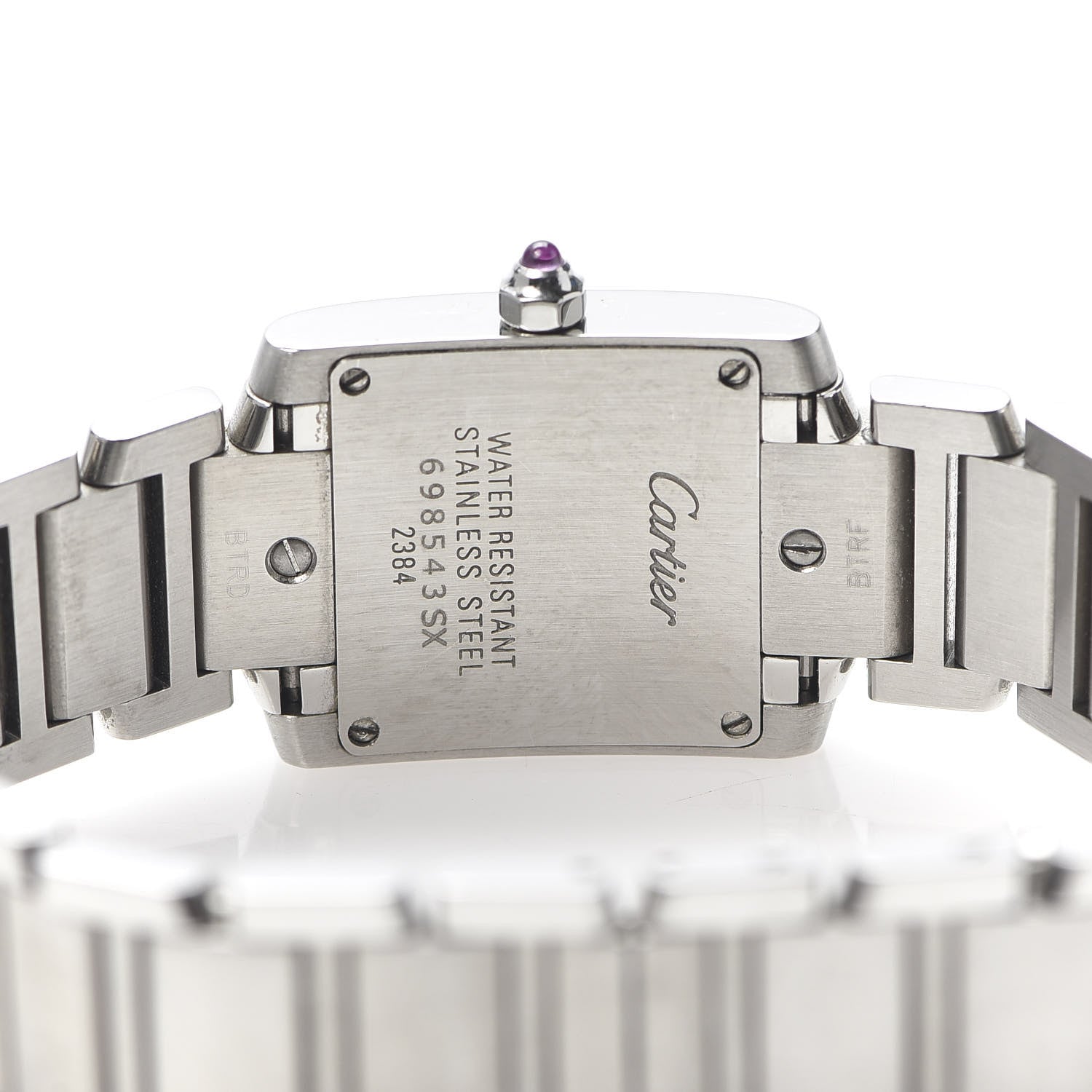 Cartier Stainless Steel Pink Mother of Pearl 20mm Tank Francaise Quartz Watch 5 of 7