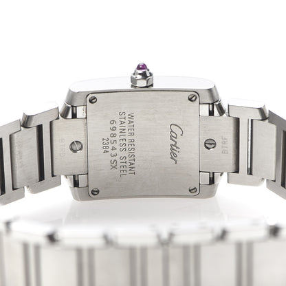 Cartier Stainless Steel Pink Mother of Pearl 20mm Tank Francaise Quartz Watch 5 of 7